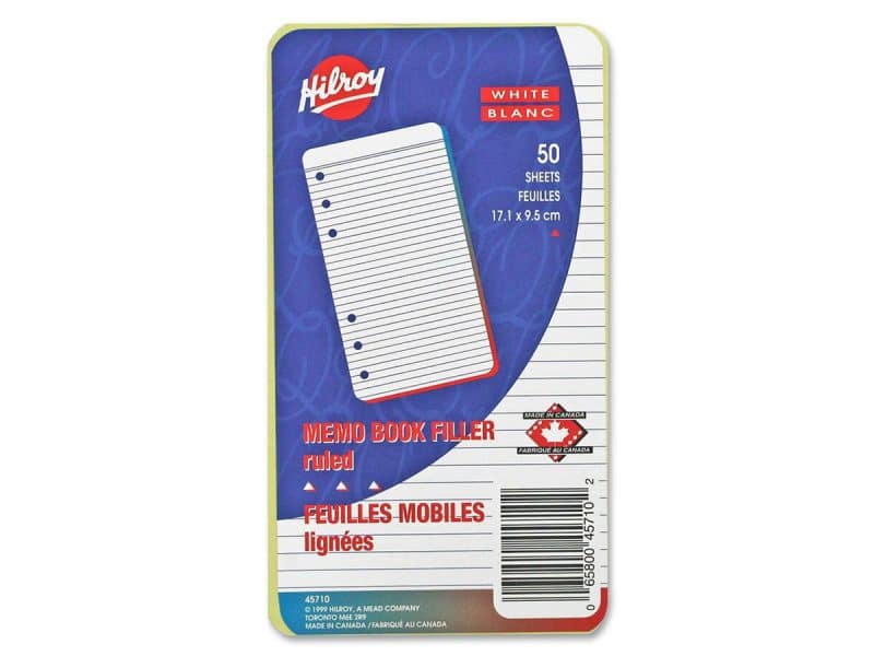 Paquet d e50 feuilles mobiles lignées Hilroy 3-3/4 x 6-3/4 p