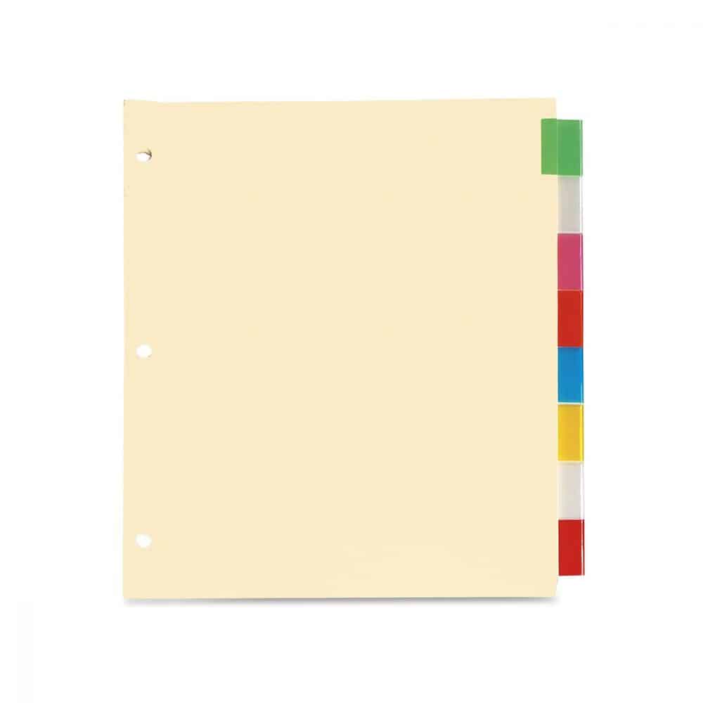 Intercalaires avec insertions 8 onlgets couleurs