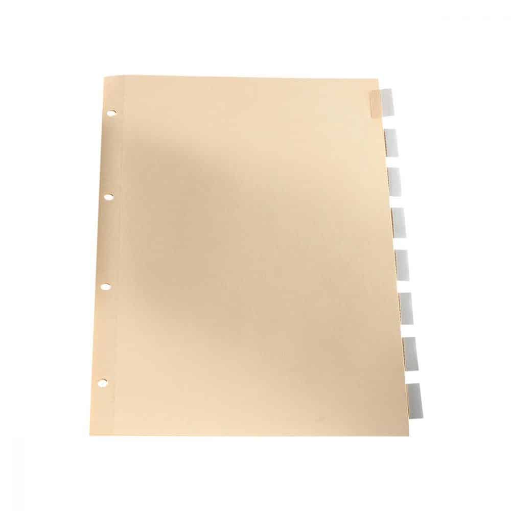 Intercalaires avec insertions 8 onlgets transparents Légal
