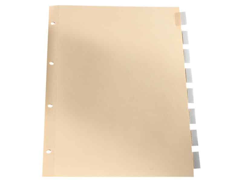 Intercalaires avec insertions 8 onlgets transparents Légal