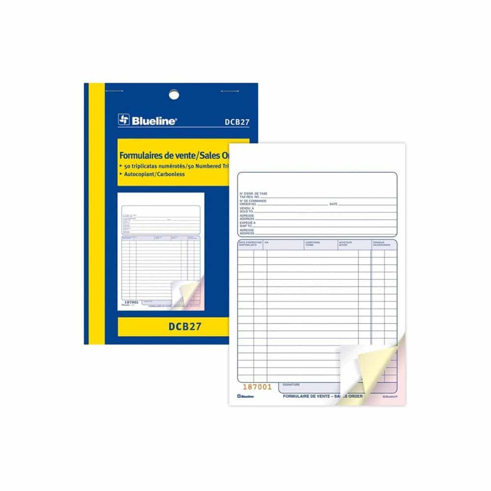Formulaire de vente Blueline DCB27