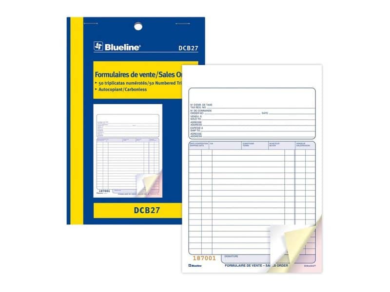 Formulaire de vente Blueline DCB27