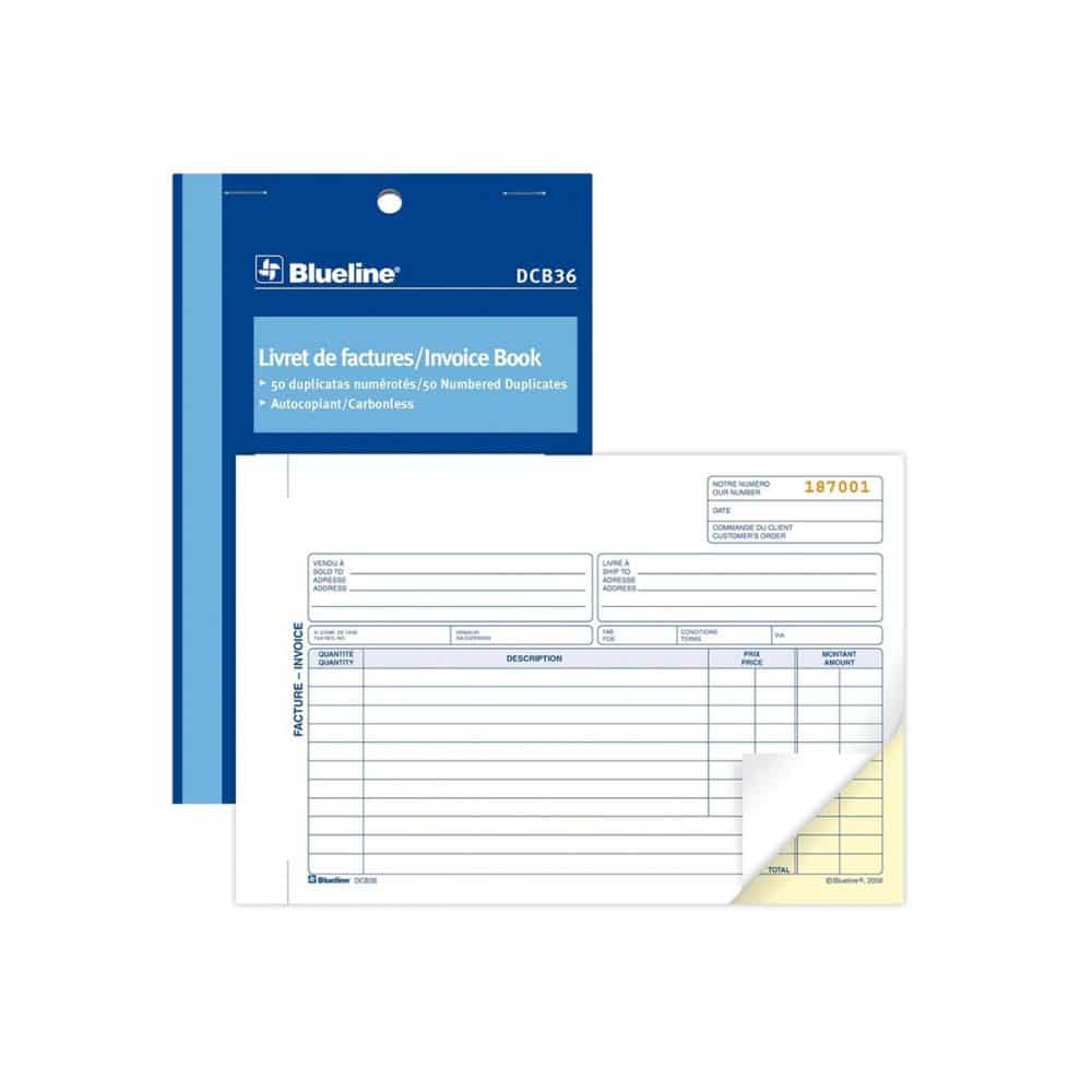 Livret de factures Blueline DCB36