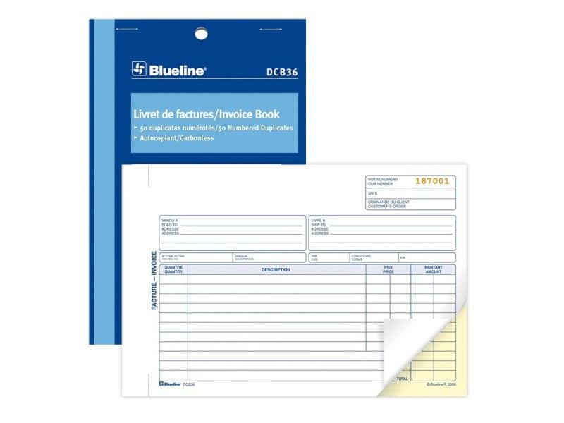 Livret de factures Blueline DCB36