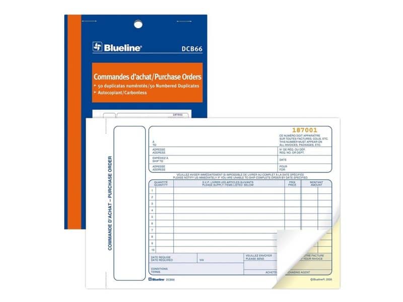 Formulaire d'achat Blueline DCB66