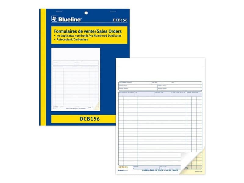 Formulaire de vente Blueline DCB156