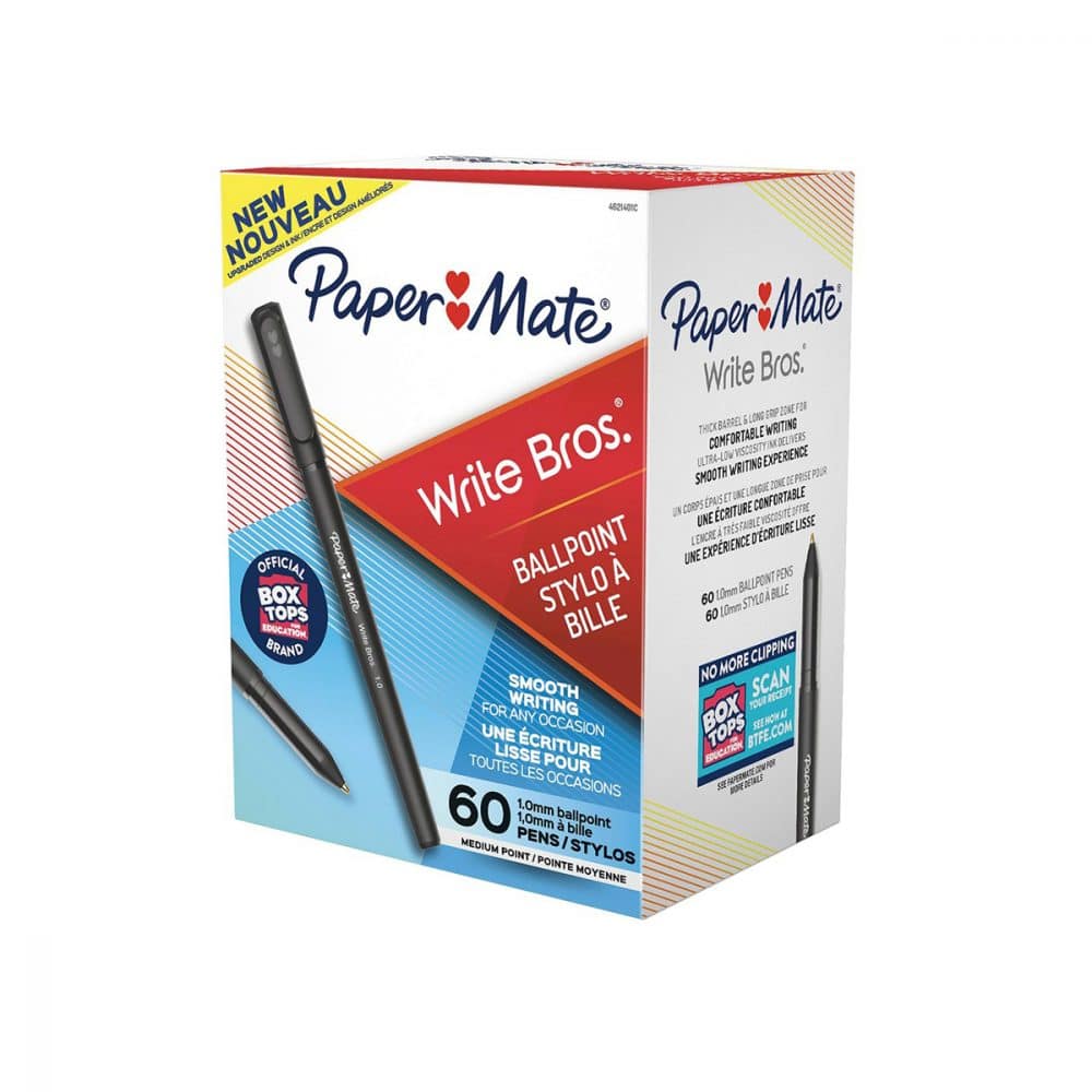 Boîte de 60 stylos PaperMate Write Bros 1.0 noir