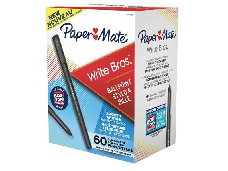 Boîte de 60 stylos PaperMate Write Bros 1.0 noir