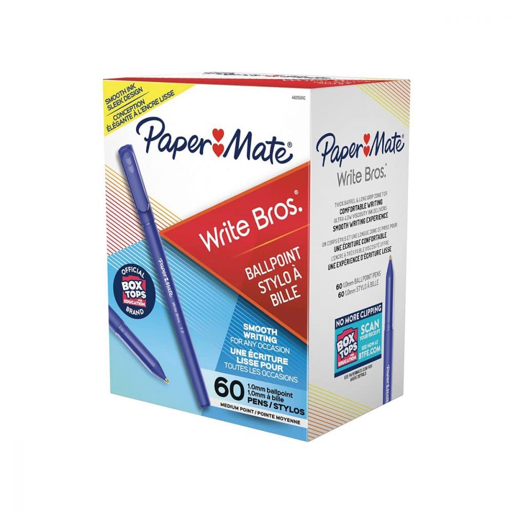 Boîte de 60 stylos PaperMate Write Bros 1.0 bleu