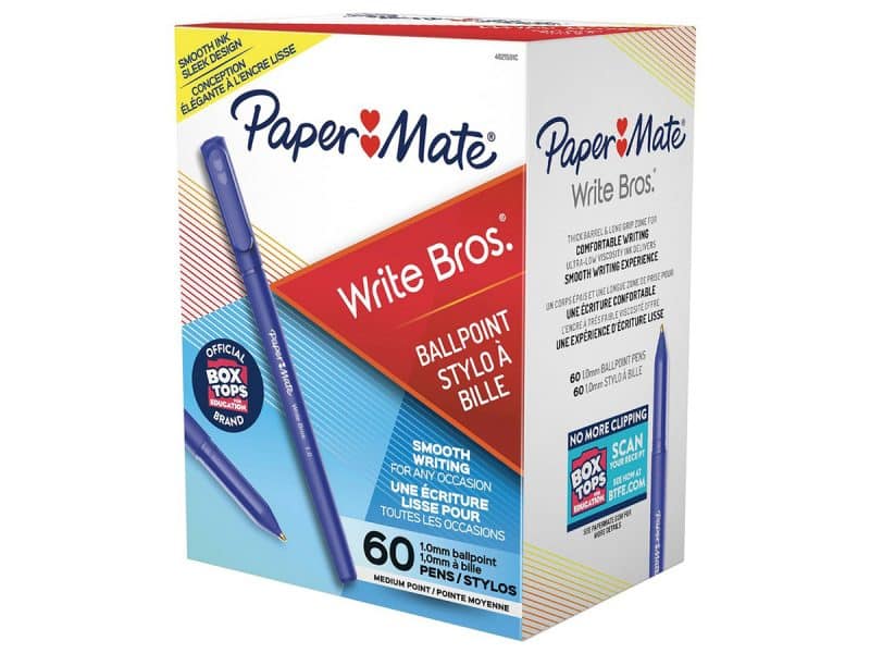 Boîte de 60 stylos PaperMate Write Bros 1.0 bleu