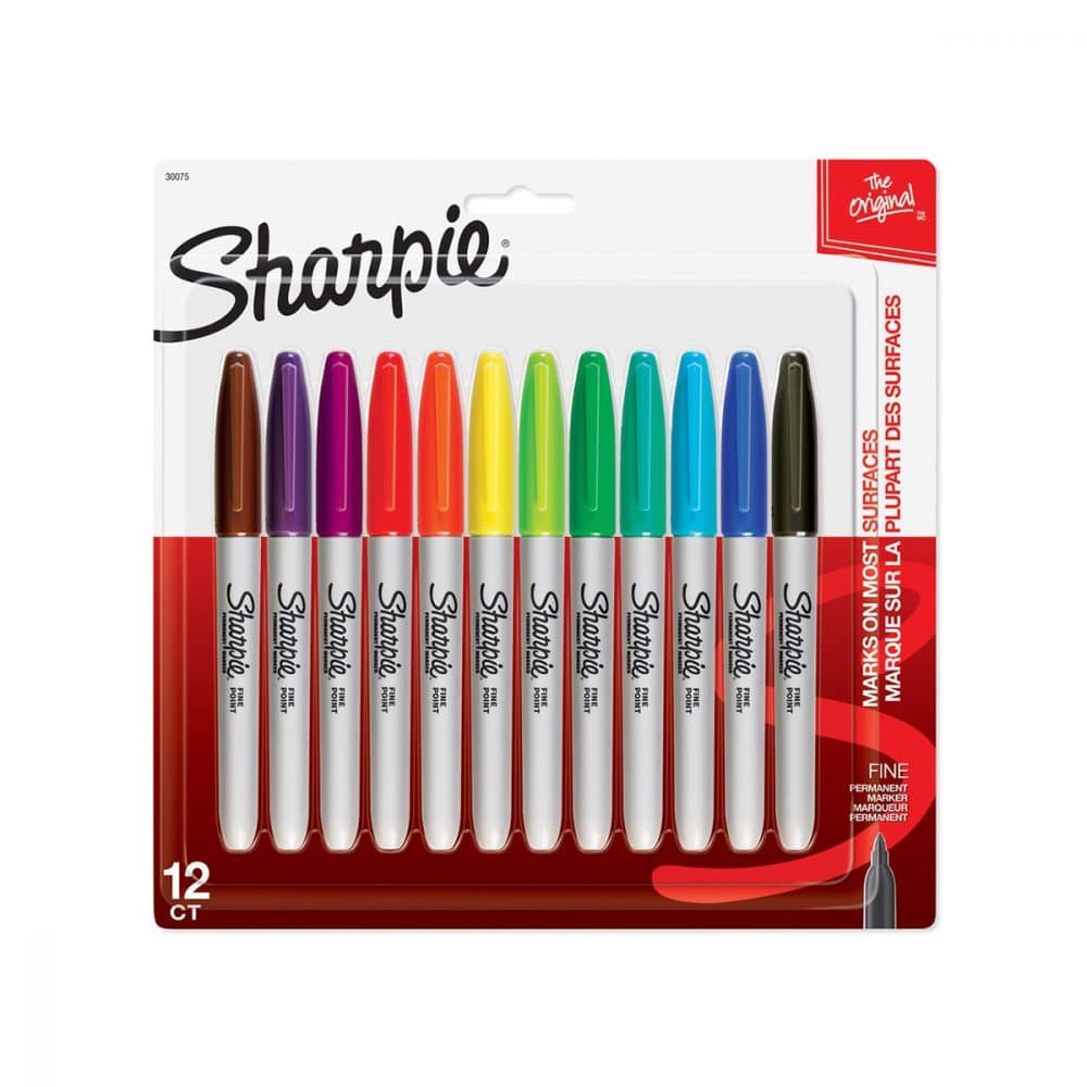 Ensemble de 12 marqueurs permanents Sharpie pointes fines