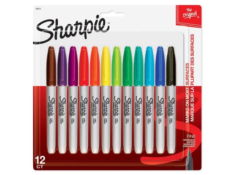 Ensemble de 12 marqueurs permanents Sharpie pointes fines