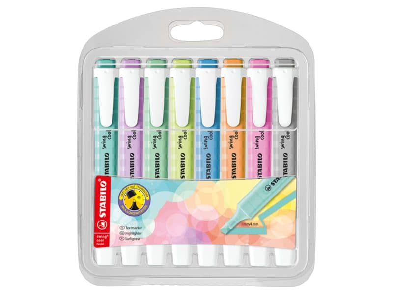 8 surligneurs Stabilo Swing Cool Pastel #2