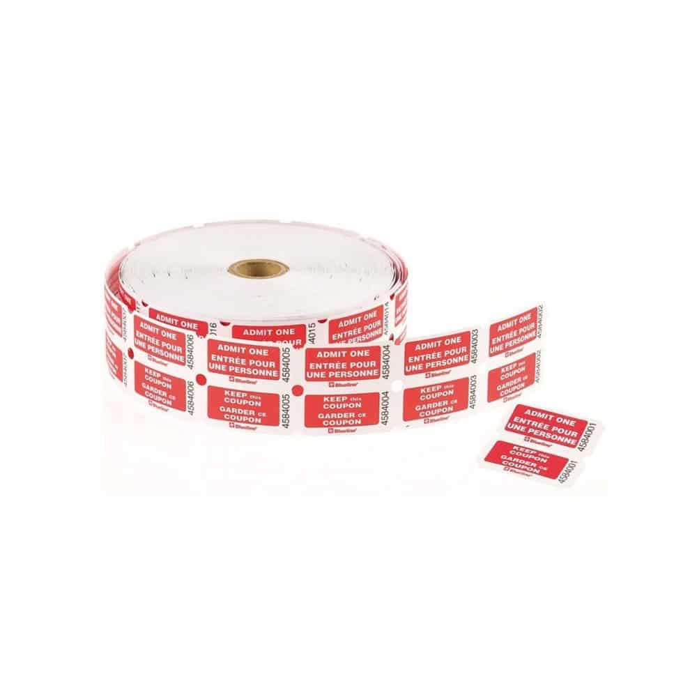 Billets d'amission double Blueline ( 2000 billets) - rouge