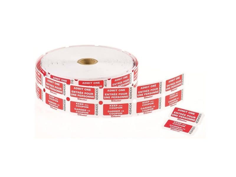 Billets d'amission double Blueline ( 2000 billets) - rouge