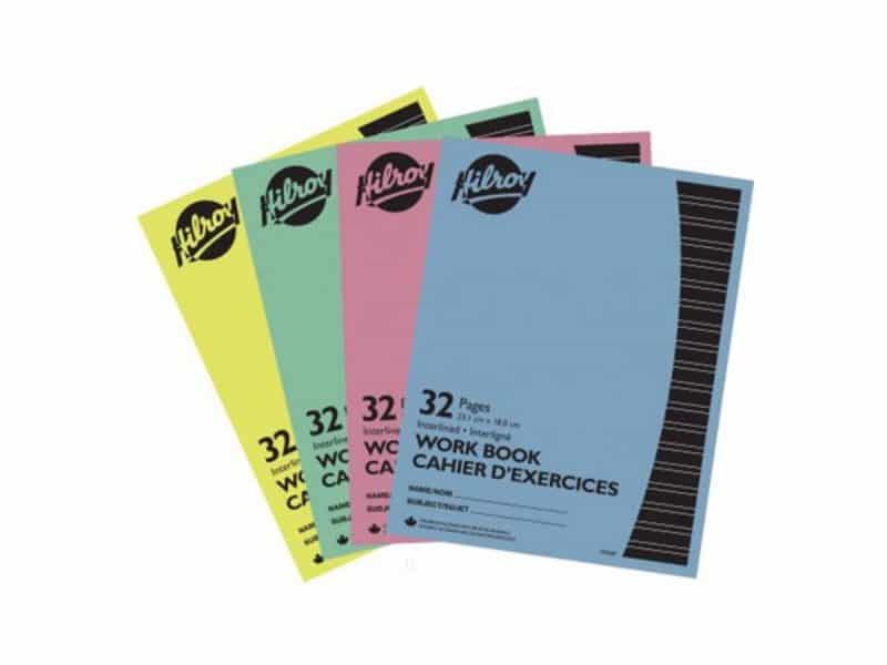 Cahier d'exercices interligné Hilroy couleurs variées
