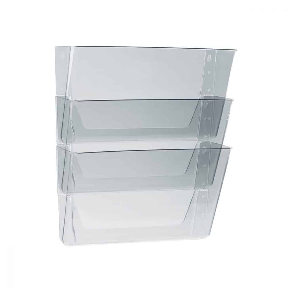 Ensemble de 3 pochettes murales transparentes format lettre