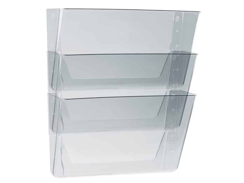 Ensemble de 3 pochettes murales transparentes format lettre