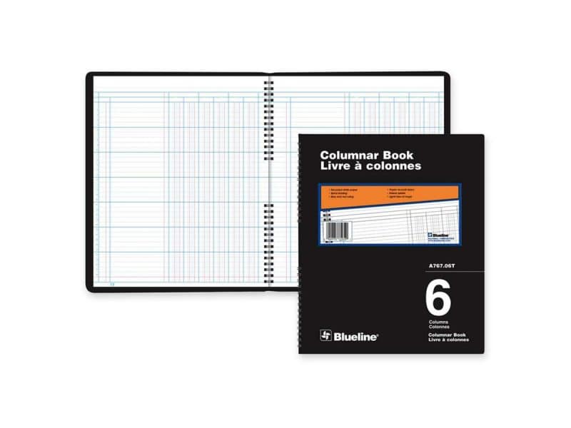 Livre à colonnes Blueline A767 - 6 colonnes