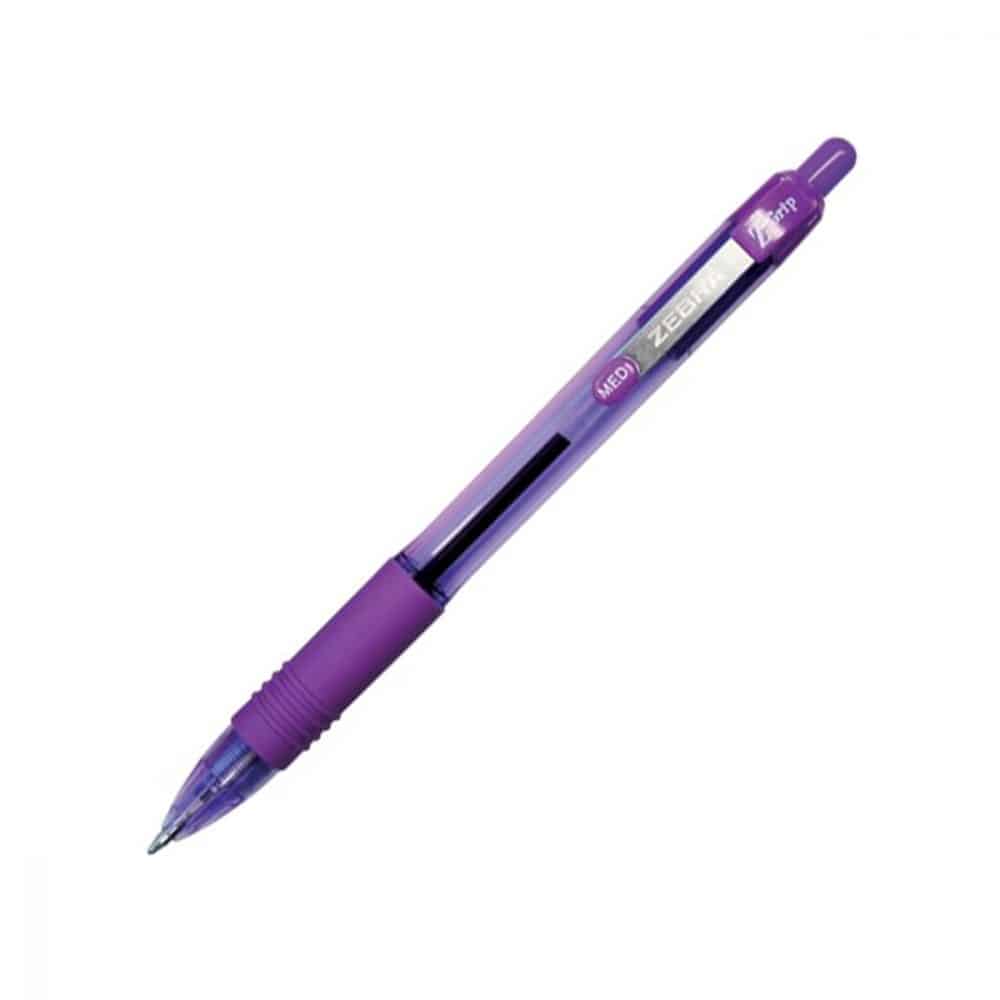 Stylo rétractable Zebra Z-Grip 1.0 mm - violet