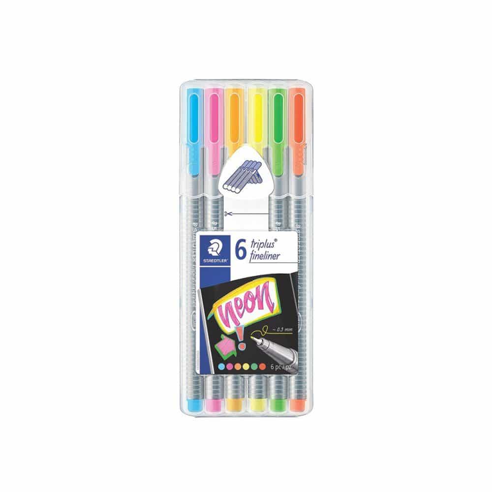 Paquet de 6 Staedtler Triplus fineliner fluos