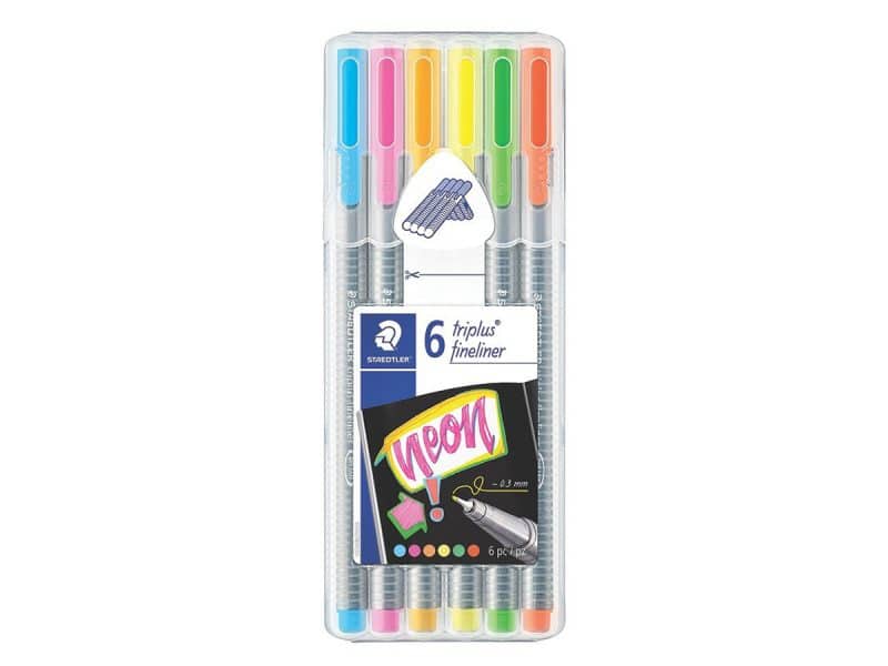 Paquet de 6 Staedtler Triplus fineliner fluos