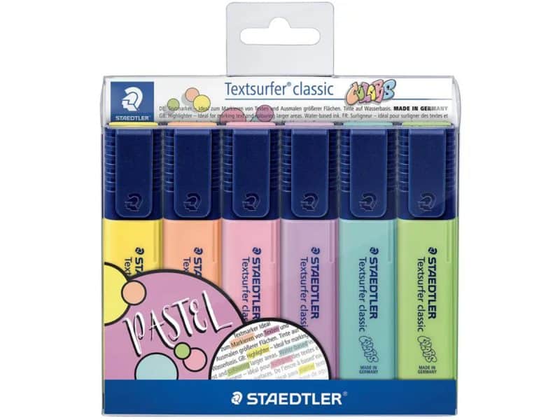 Paquet de 6 surligneurs pastels Staedtler