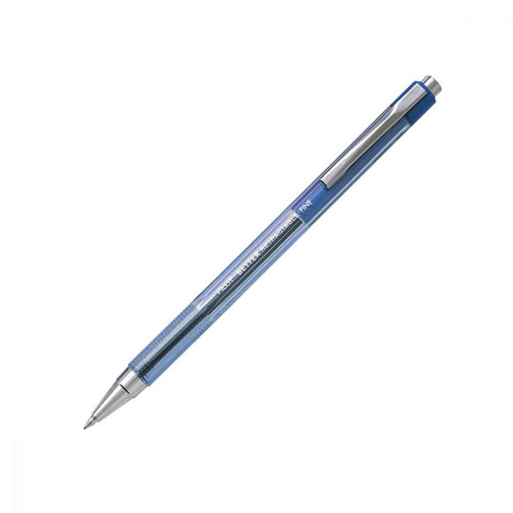 Stylo à bille rétractable Pilot Better pointe fine bleu