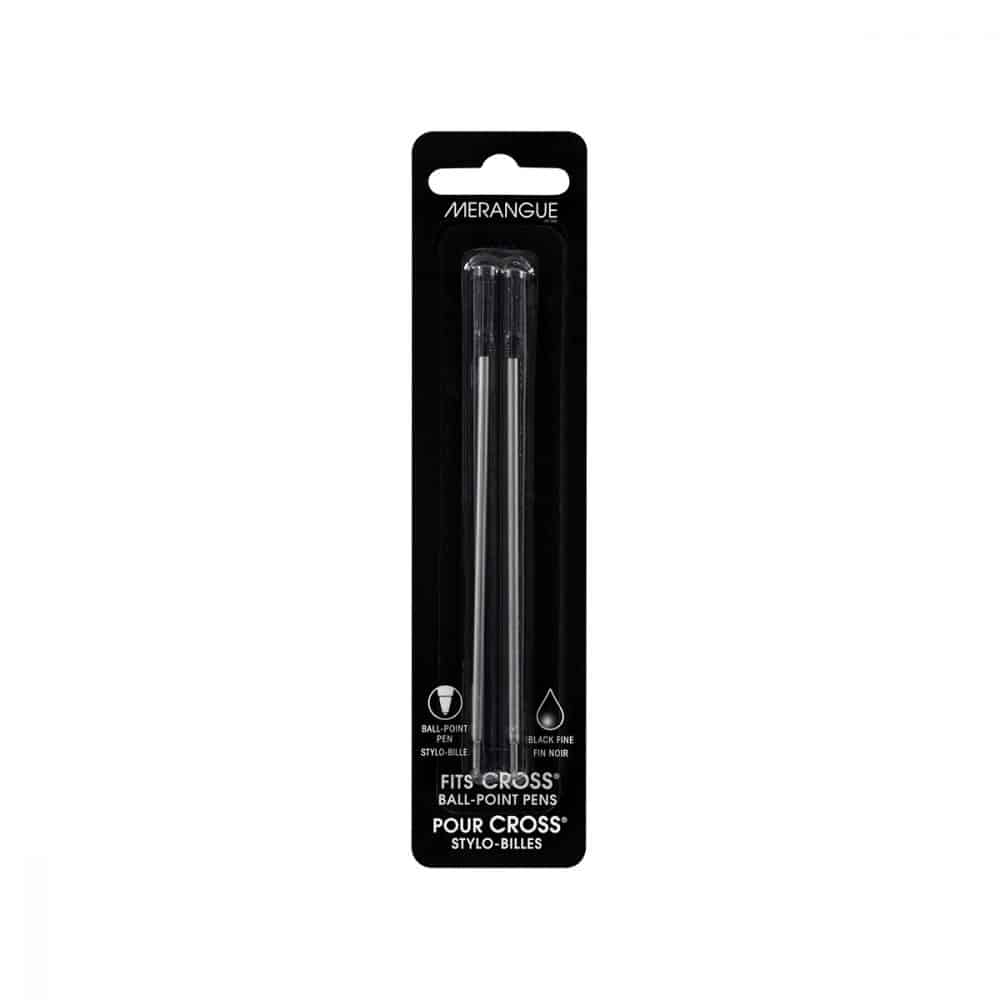 2 recharges compatibles pour stylo Cross noir fin