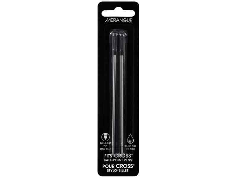2 recharges compatibles pour stylo Cross noir fin