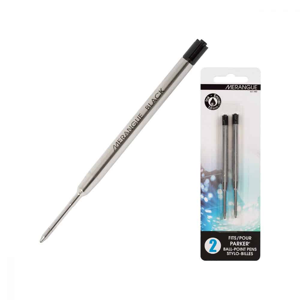 2 recharges compatibles pour stylo Parker noir
