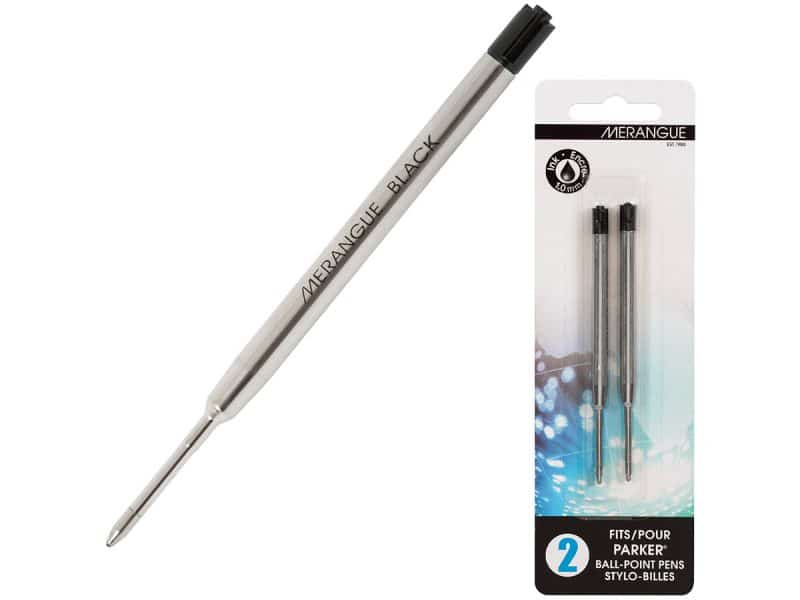 2 recharges compatibles pour stylo Parker noir