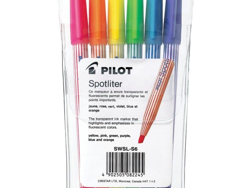 SURLIGNEUR SPOTLITER COULEURS ASSORITES (PAQUET DE 6)