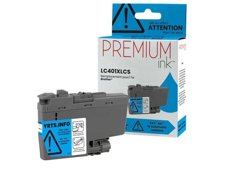 Cartouche jet d'encre compatible Brother LC401 XL - Cyan