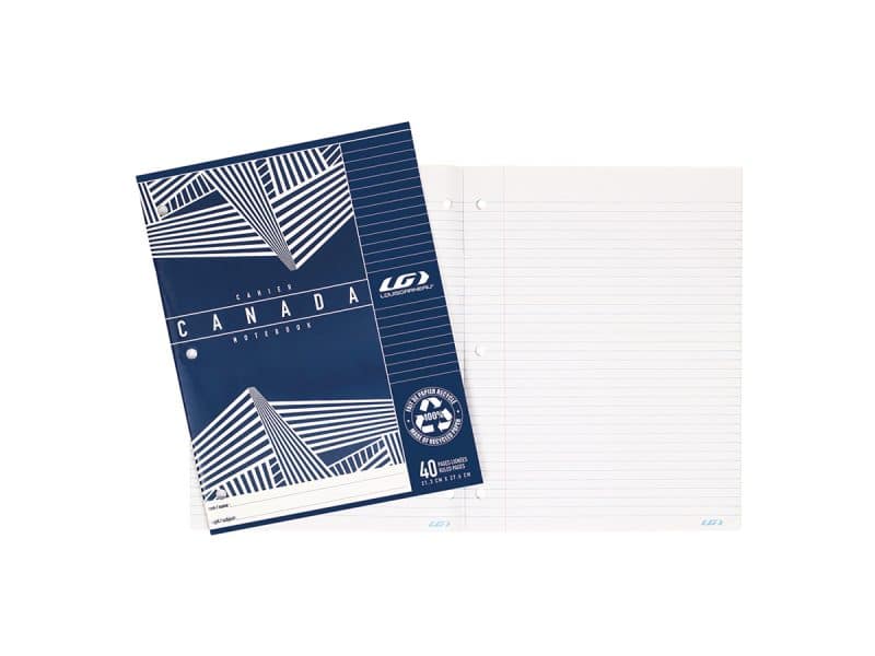 Cahier Canada LG ligné 40 pages - bleu