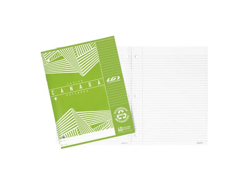 Cahier Canada LG ligné 40 pages - vert
