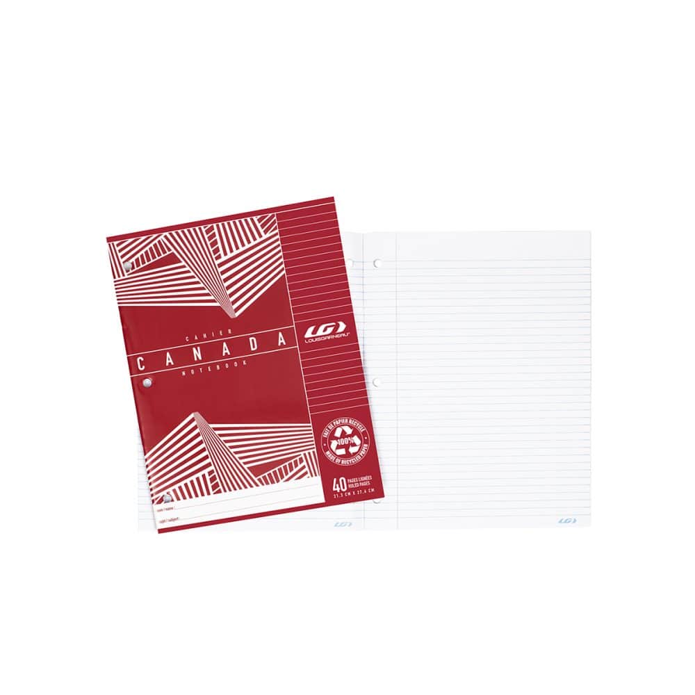 Cahier Canada LG ligné 40 pages - rouge