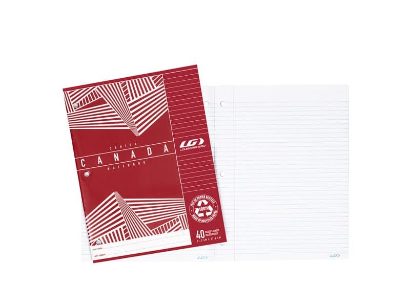 Cahier Canada LG ligné 40 pages - rouge