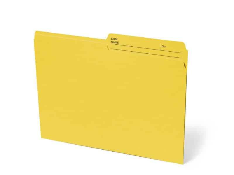 Boîte de 100 chemises format lettre - jaune