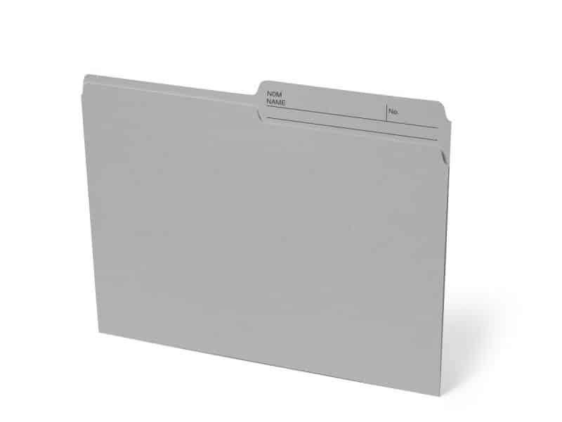 Boîte de 100 chemises format lettre - gris