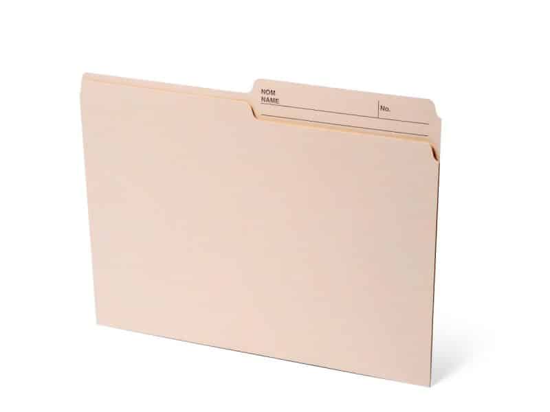 Boîte de 100 chemises format lettre - manille