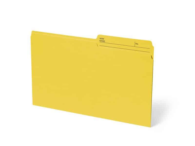 Boîte de 100 chemises format légal - jaune