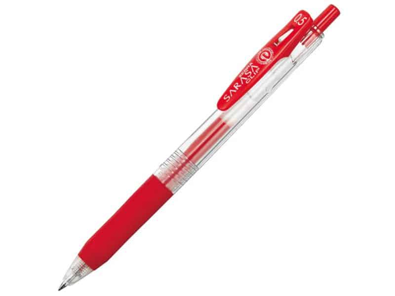 Stylo Sarasa clip gel 0.5 rouge