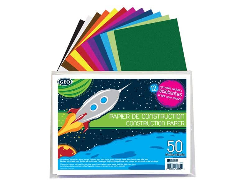 Papier de construction GEO ensemble de 50 feuilles