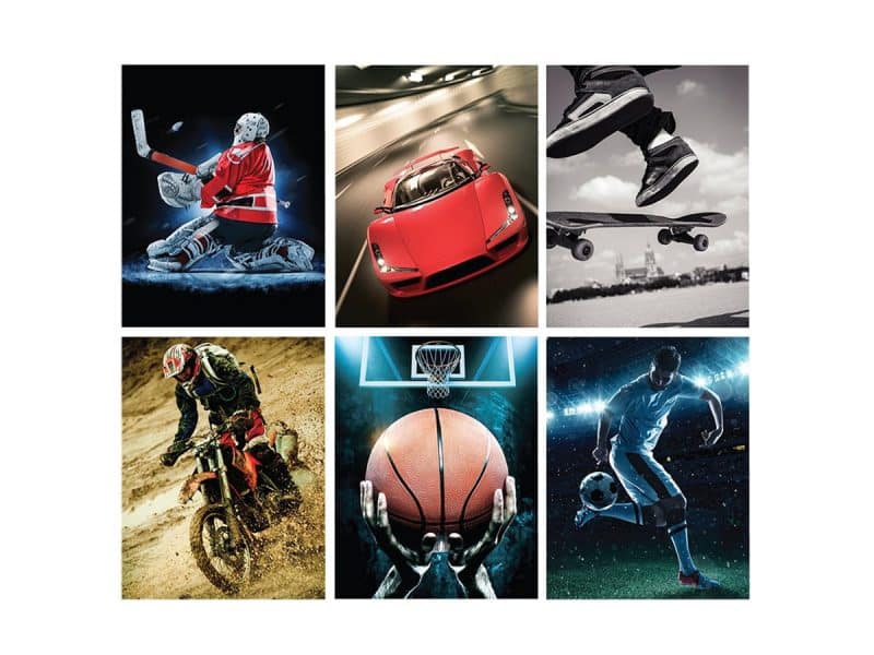 Couverture de présentation sports avec attaches