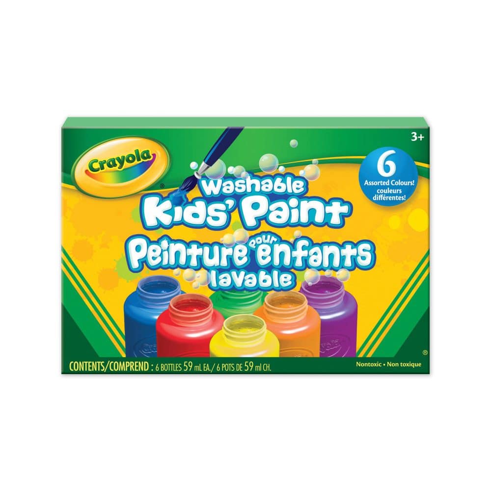 Gouaches lavables pour Enfants, 6 Couleurs Classiques