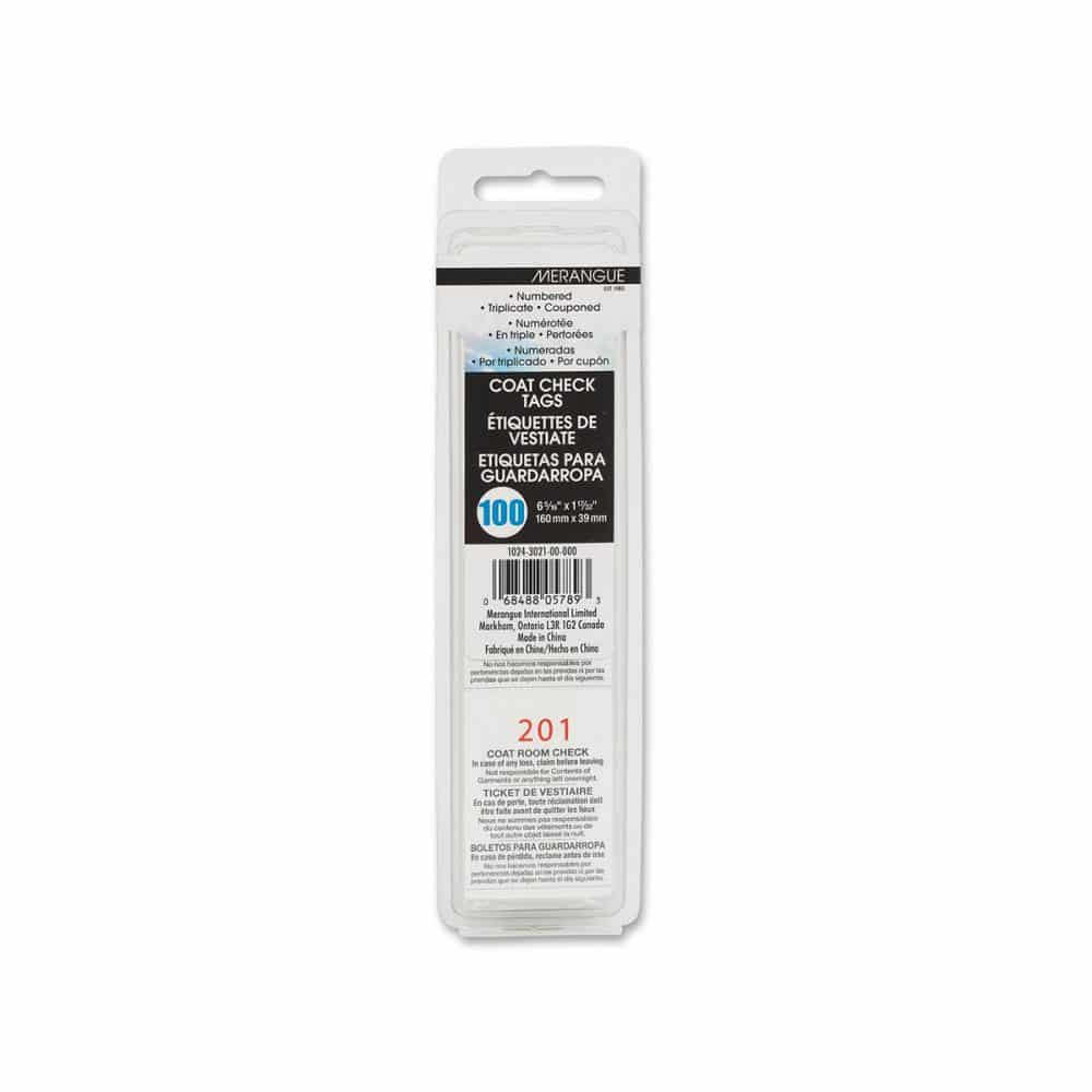 Coupons pour vestiaire numérotés (paquet de 100)