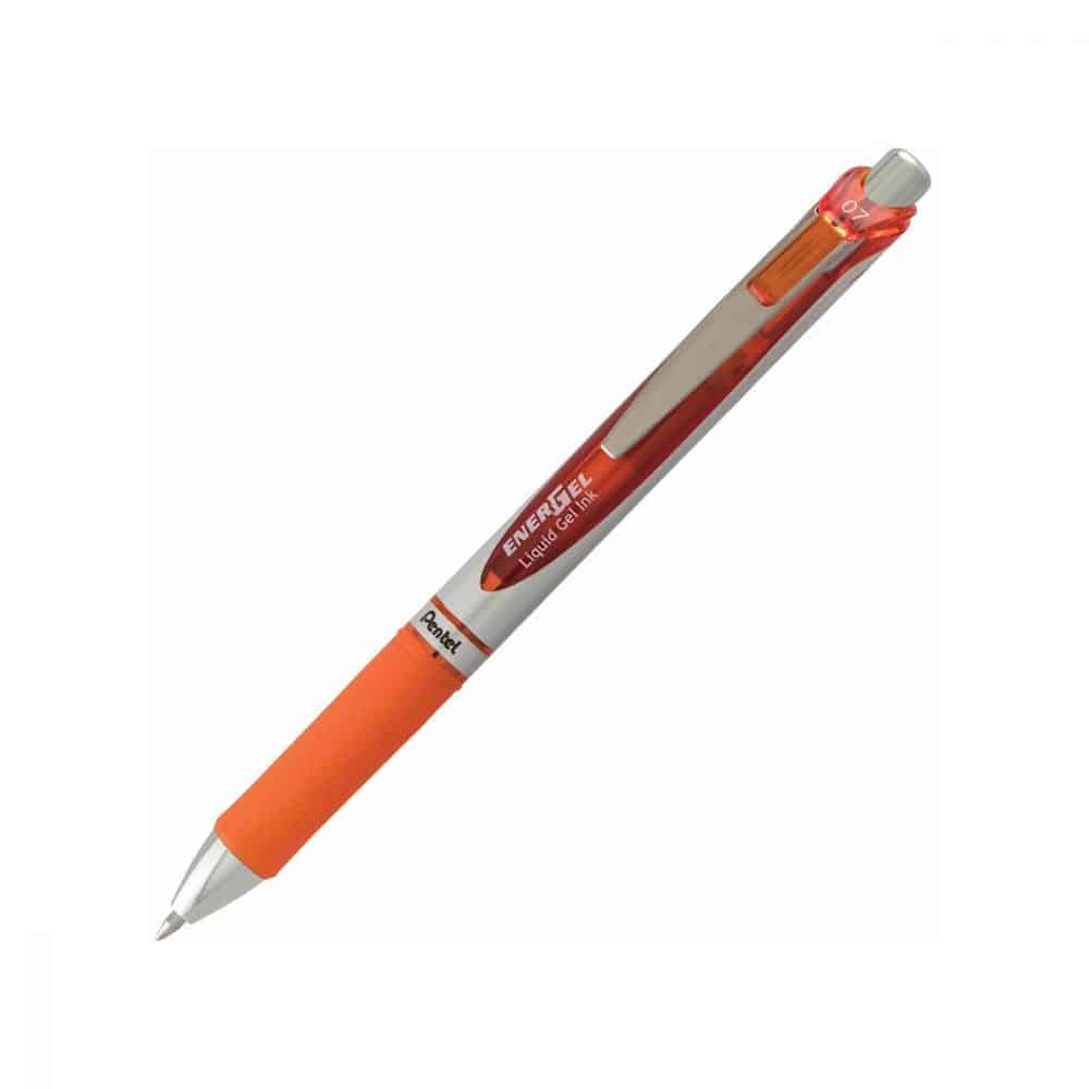 Stylo à bille rétractable Pentel Energel 0.7 - orange
