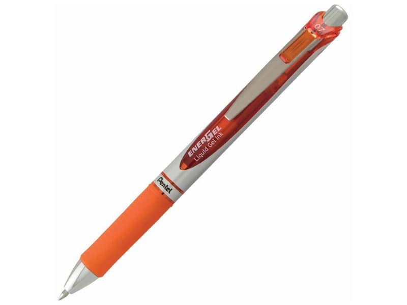 Stylo à bille rétractable Pentel Energel 0.7 - orange