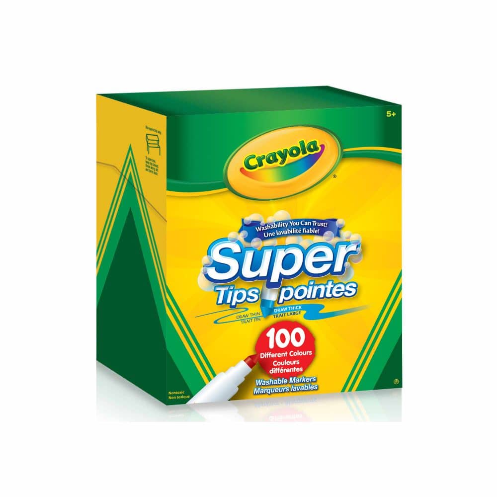 Marqueurs Crayola Super Tips - Boite de 100